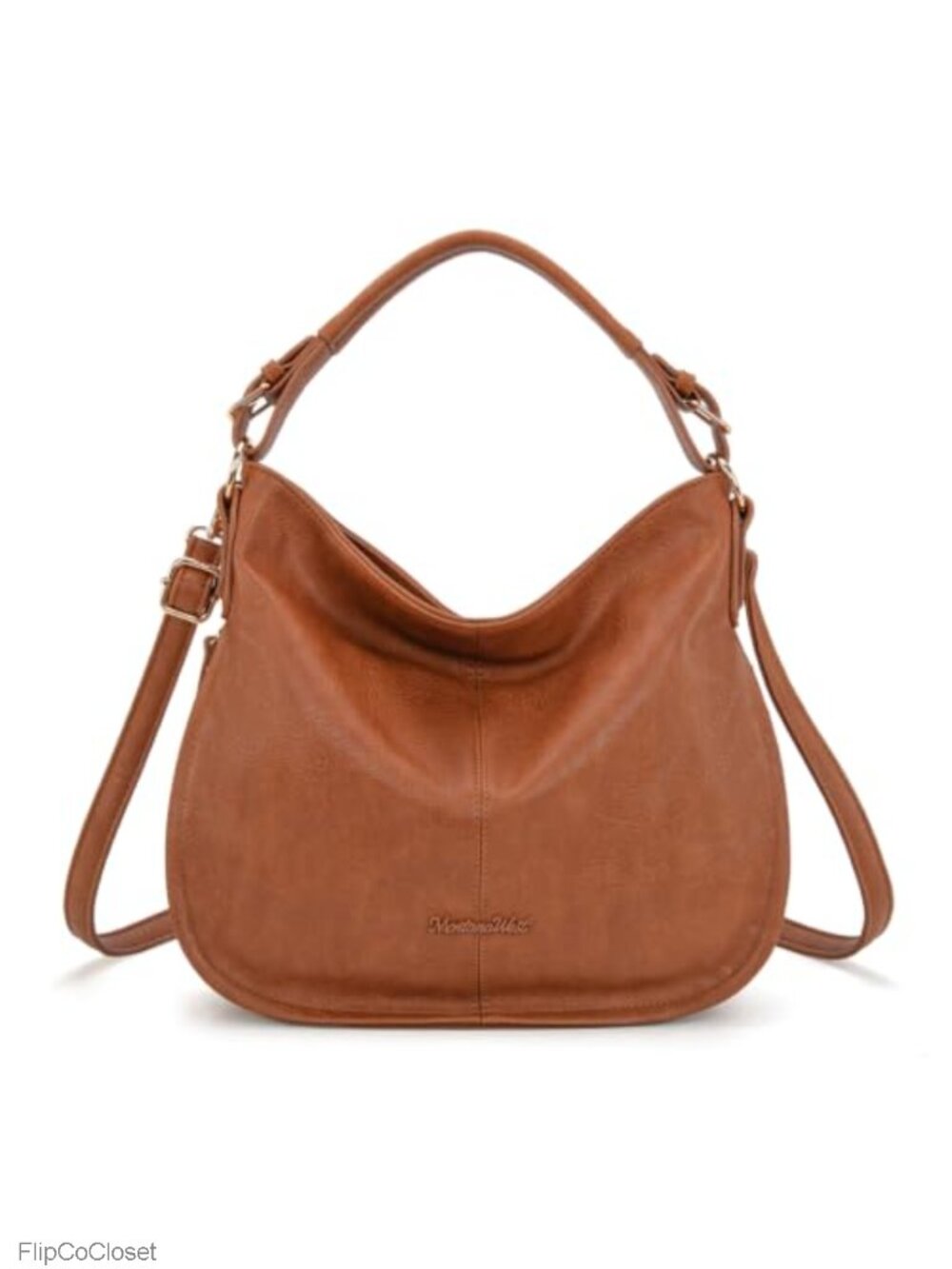 Vegan Leather Hobo Shoulder Bag Expandable Crossbody Purse